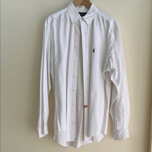 Ralph Lauren White Long-Sleeve Button-Down Oxford Shirt